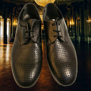 Supadance Men’s Ballroom Dance Shoes UK Size 10.5 Black Leather Made In England